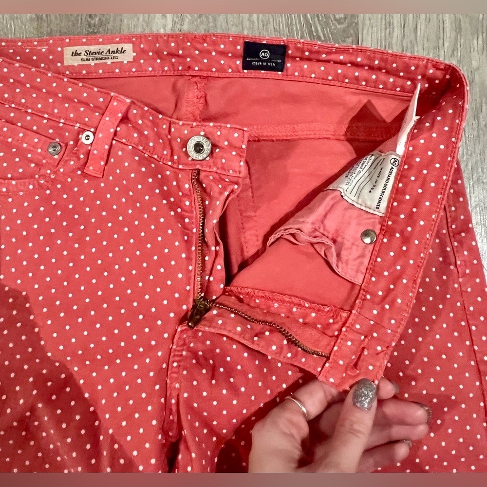 AG Adriano Goldschmied | Women’s Red Polka Dot Skinny Jeans - Picture 7 of 12